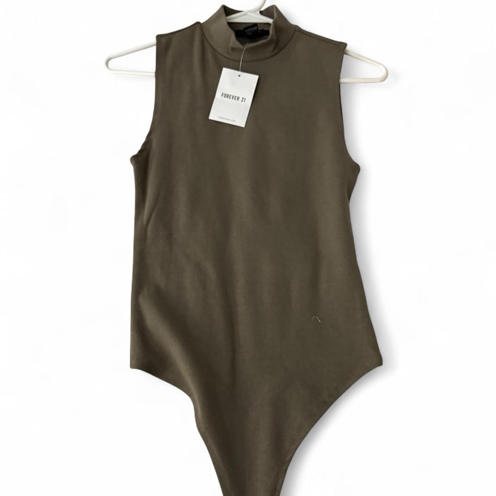 Brown Forever 21 high neck bodysuit. Size XS.